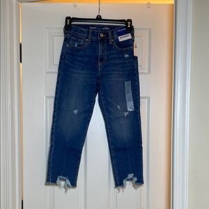 Old Navy Blue Distressed High-Waisted Jeans